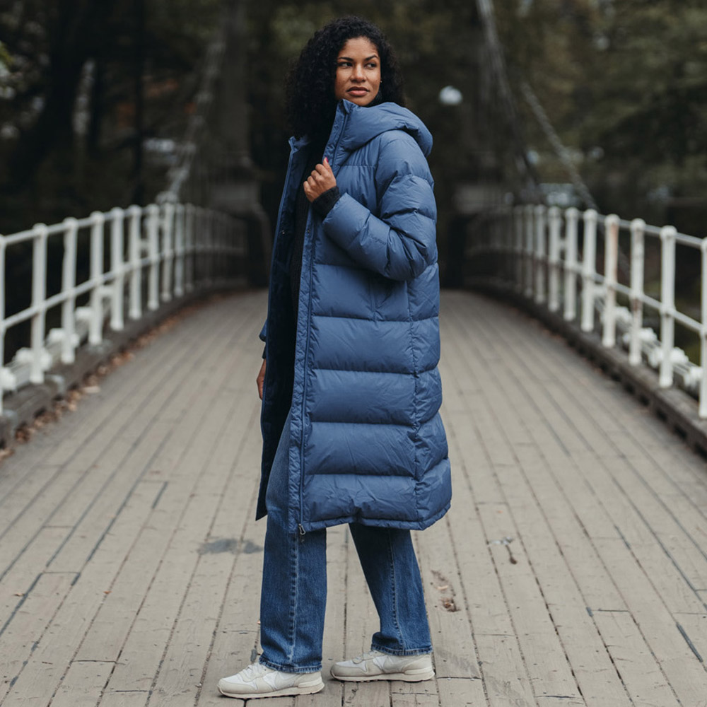 Дамско пухено палто Bergans Urban Down Long Coat Women Granite Blue
