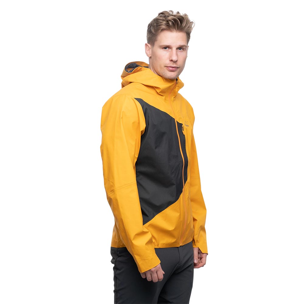 Мъжко хардшел яке Bergans Y LightLine Air 3L Shell Jacket Men Mango Yellow / Dark Shadow Grey 2025