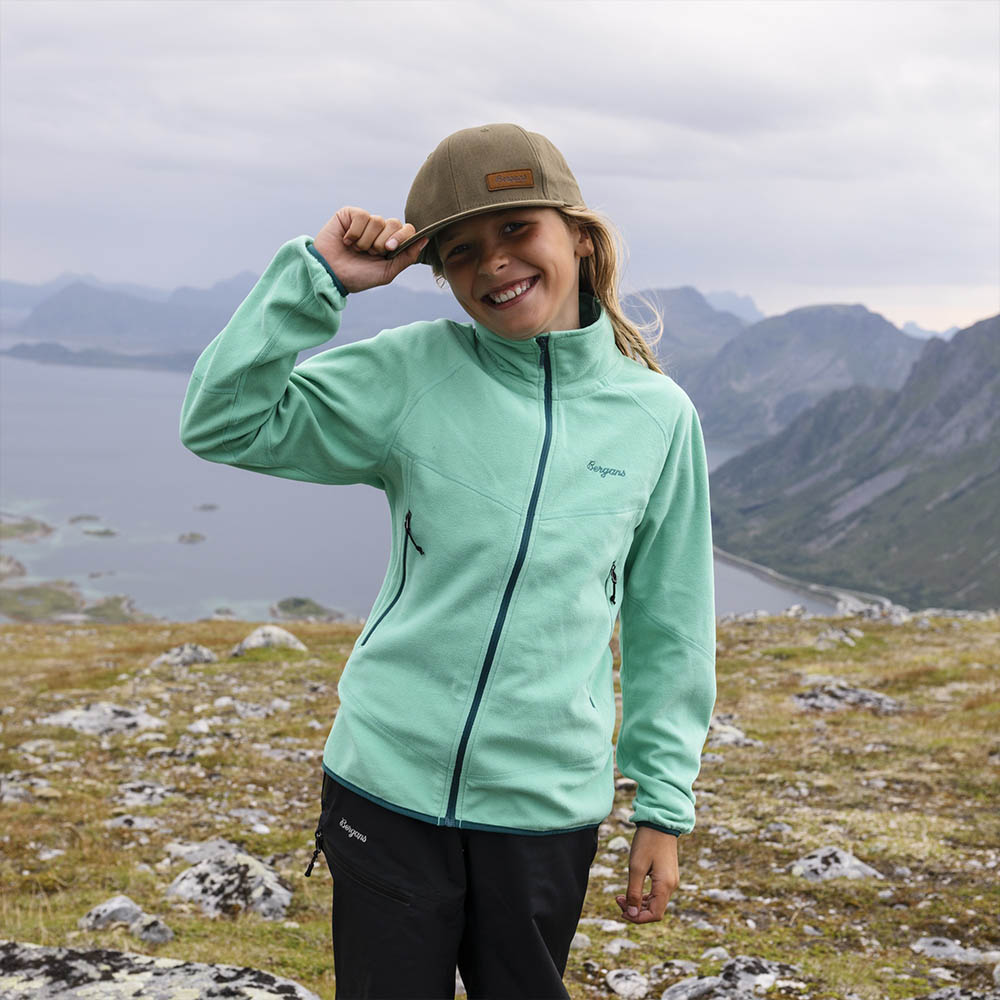 Детски полар Bergans Junior Fleece Midlayer Jacket Light Malachite Green