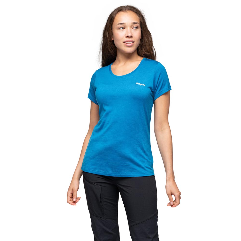 Women's merino wool Bergans Rabot Emblem Wool Tee Women Dark Aqua Lagoon