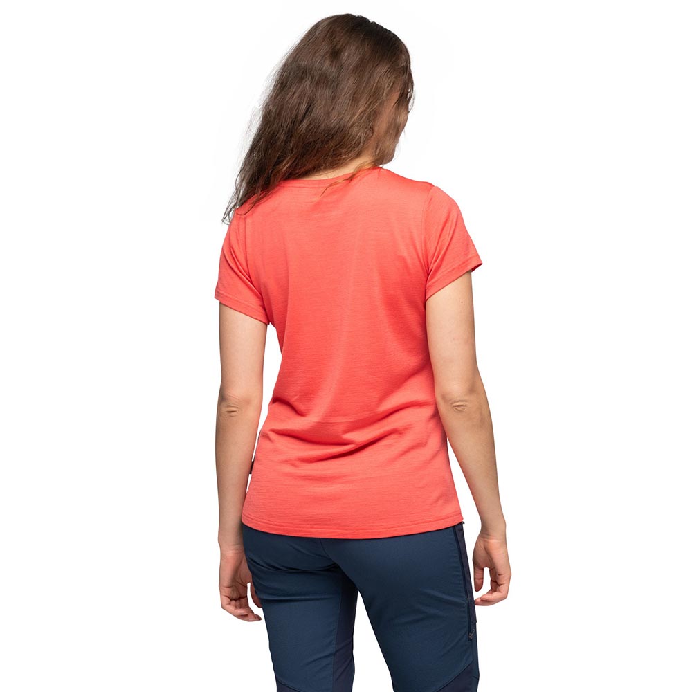 Women's merino wool Bergans Rabot Emblem Wool Tee Women Peachy Red