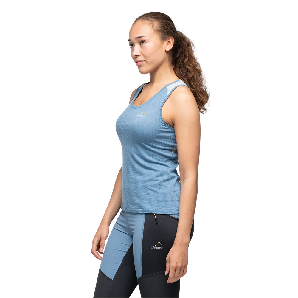 Дамски вълнен потник Bergans Y LightLine Merino Top Women Elemental Blue / Pearl Grey