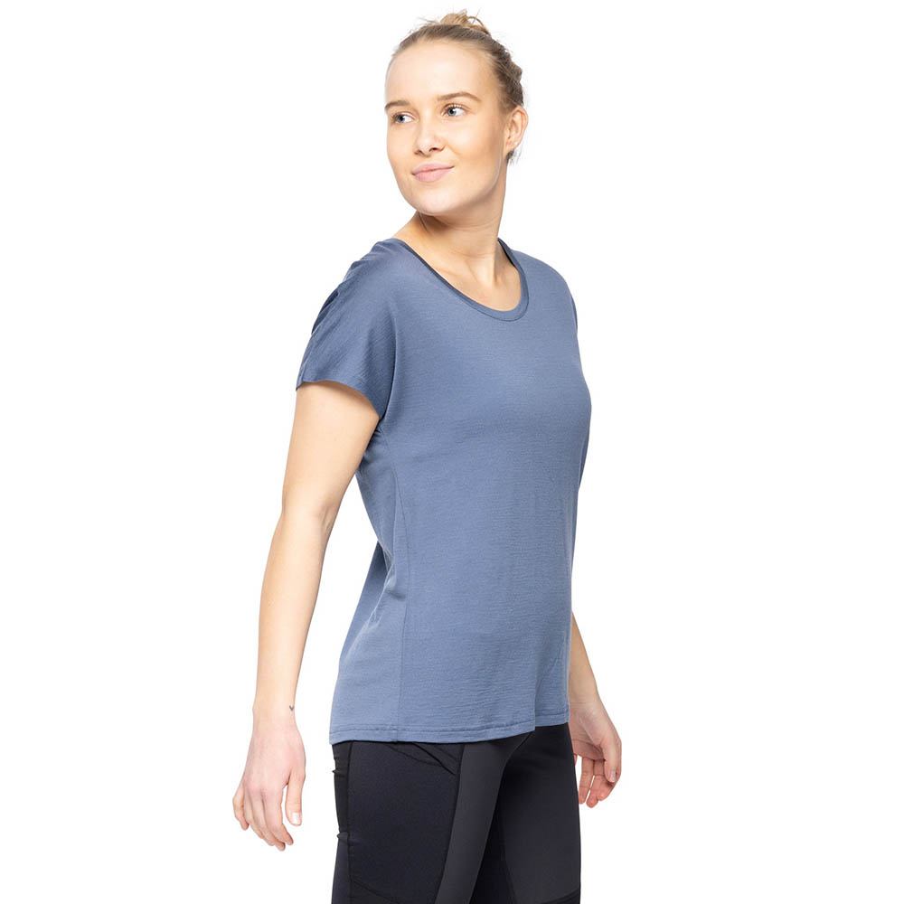 Women's merino tee Bergans Whenever Merino Tee Women Granite Blue