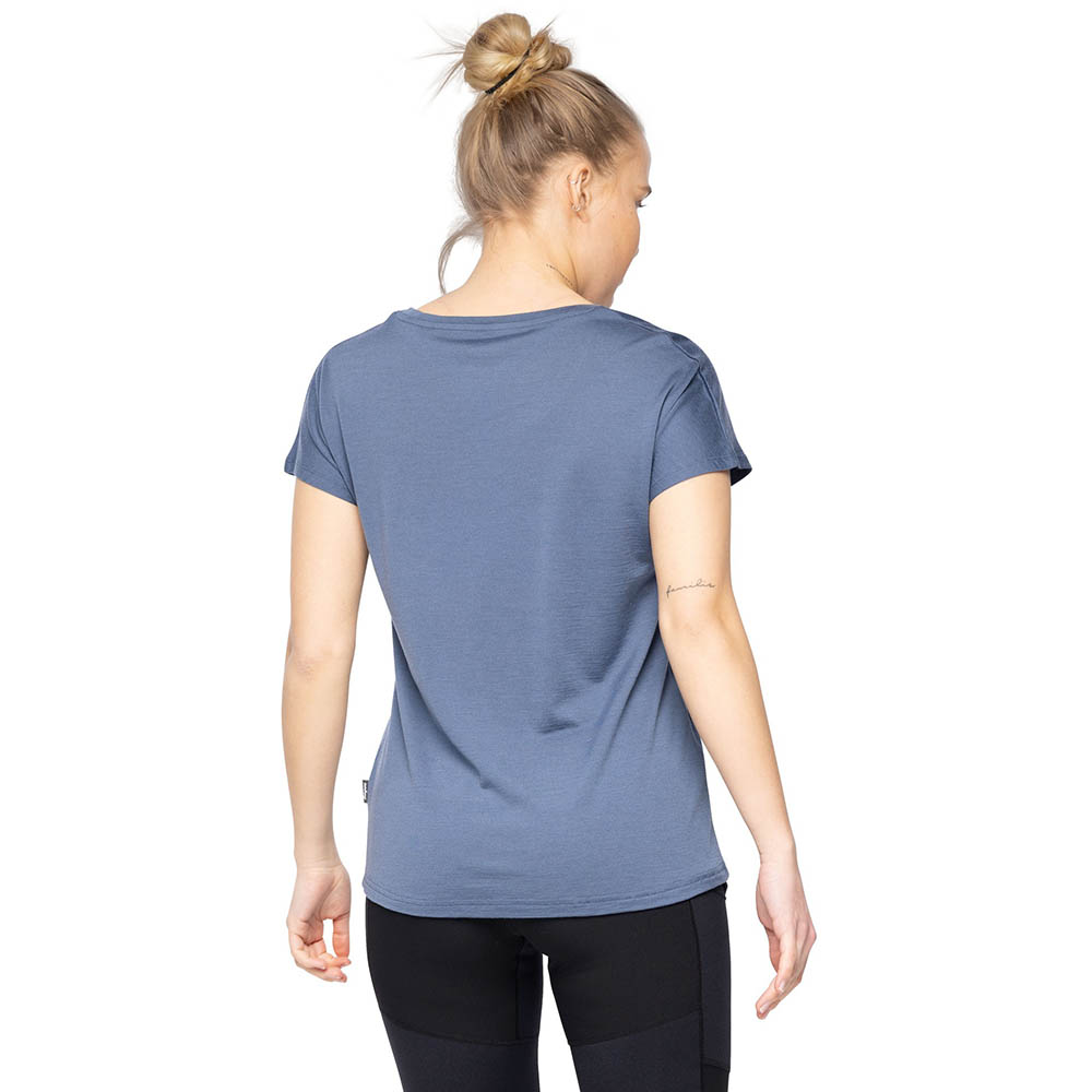 Women's merino tee Bergans Whenever Merino Tee Women Granite Blue