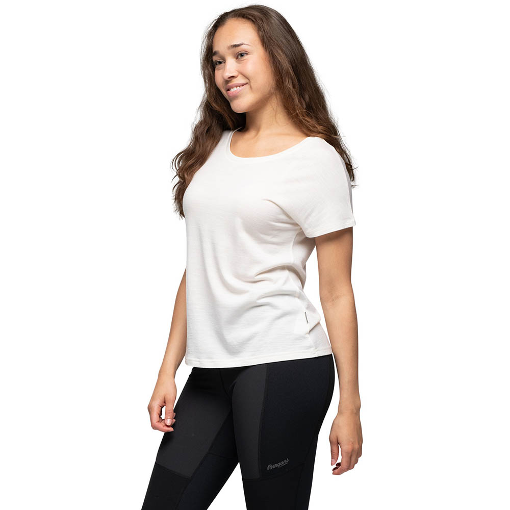 Women's merino tee Bergans Whenever Merino Tee Women Vanilla White