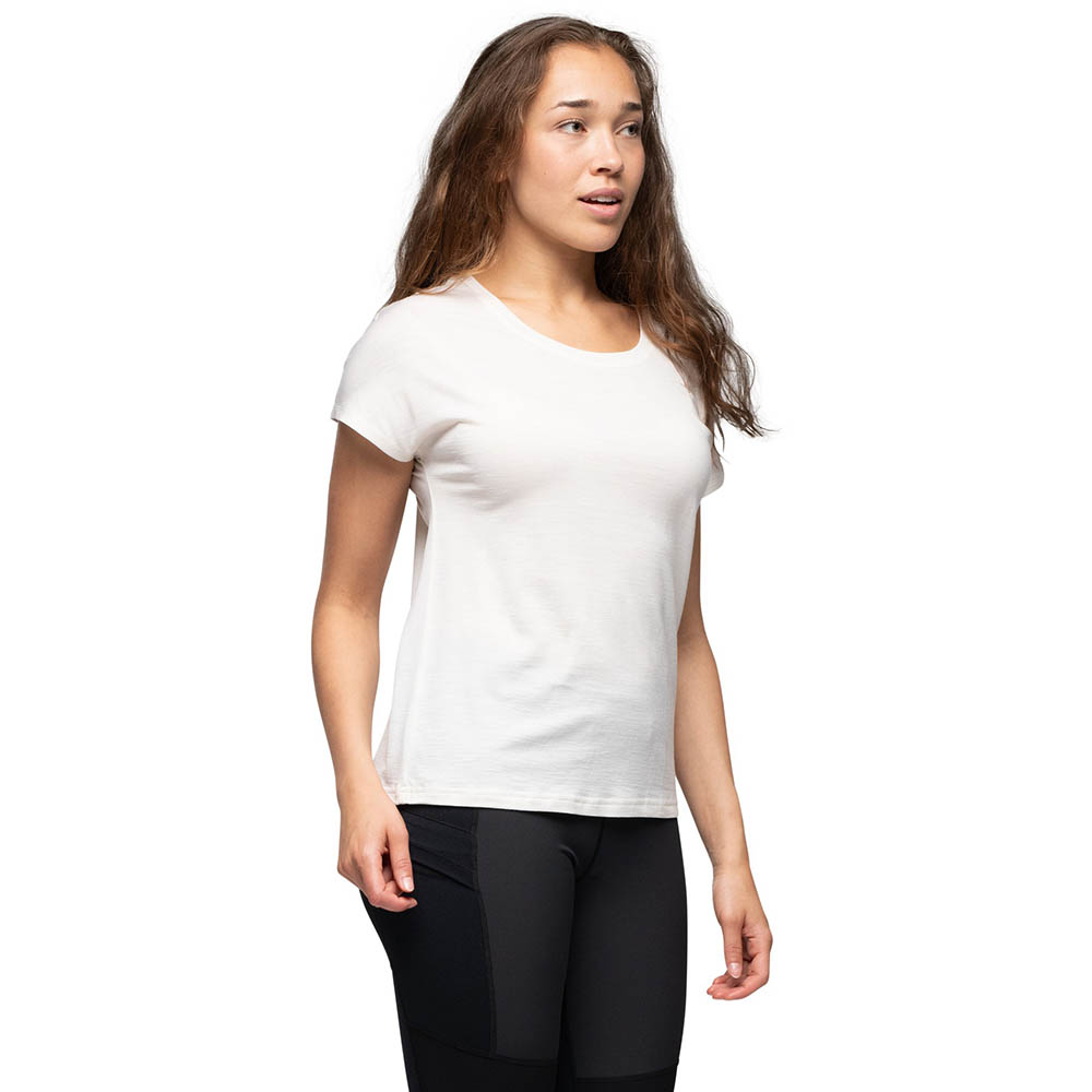 Women's merino tee Bergans Whenever Merino Tee Women Vanilla White