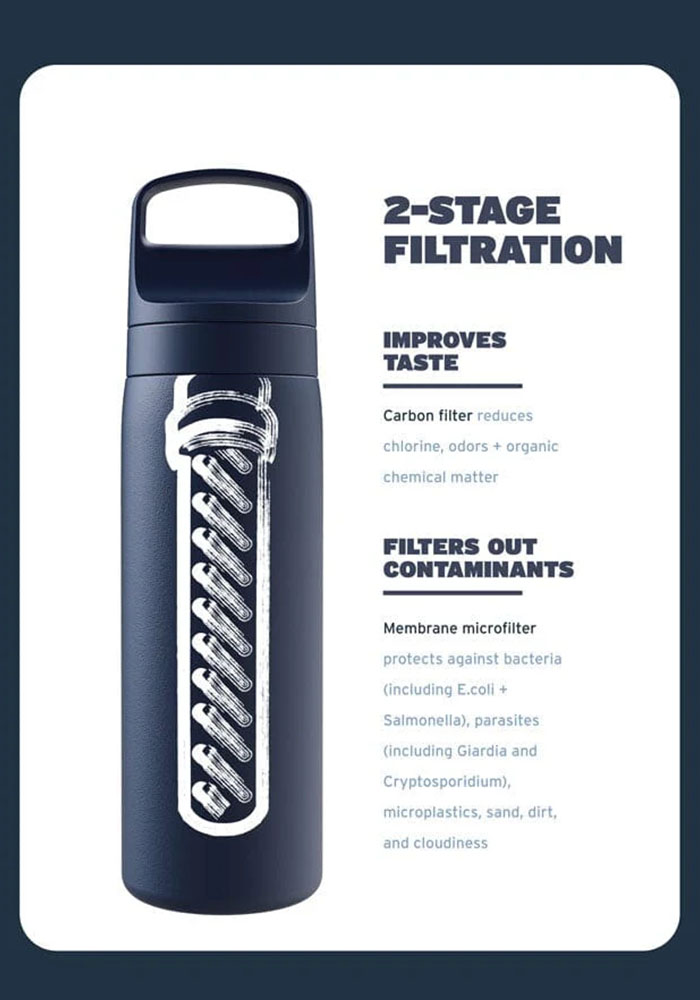 Термо бутилка за вода с филтър LifeStraw Go Insulated Steel 530ml Provence Purple