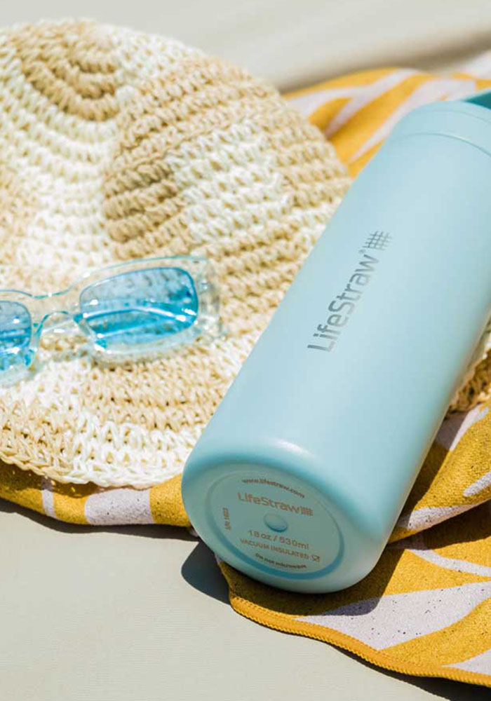 Термо бутилка за вода с филтър LifeStraw Go Insulated Steel 530ml Provence Purple