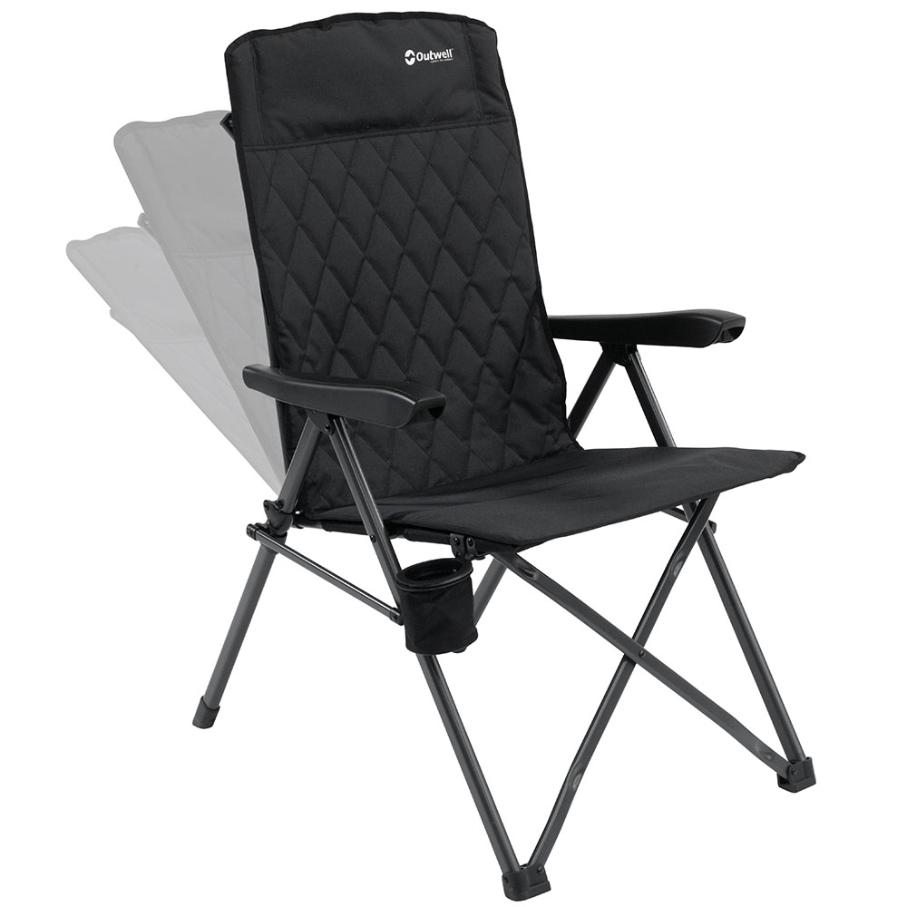 3 recline positions Outwell Lomond Foldable Camping Chair Black