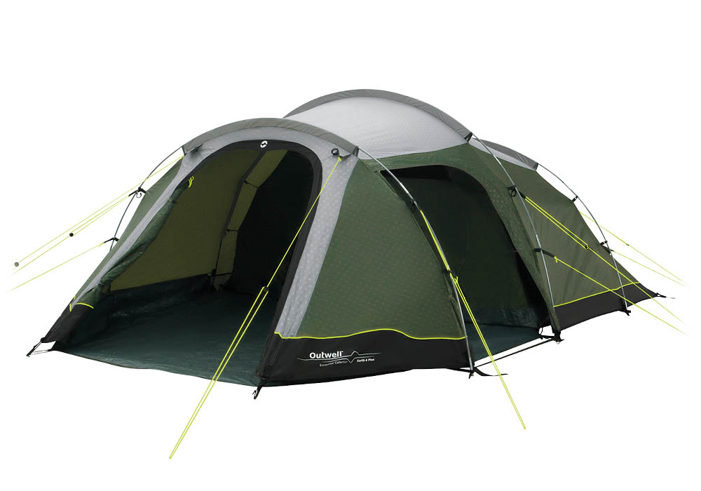 Outwell Earth 4 Person Plus Tent Green - waterproof, comfy and easy to pitch camping tent