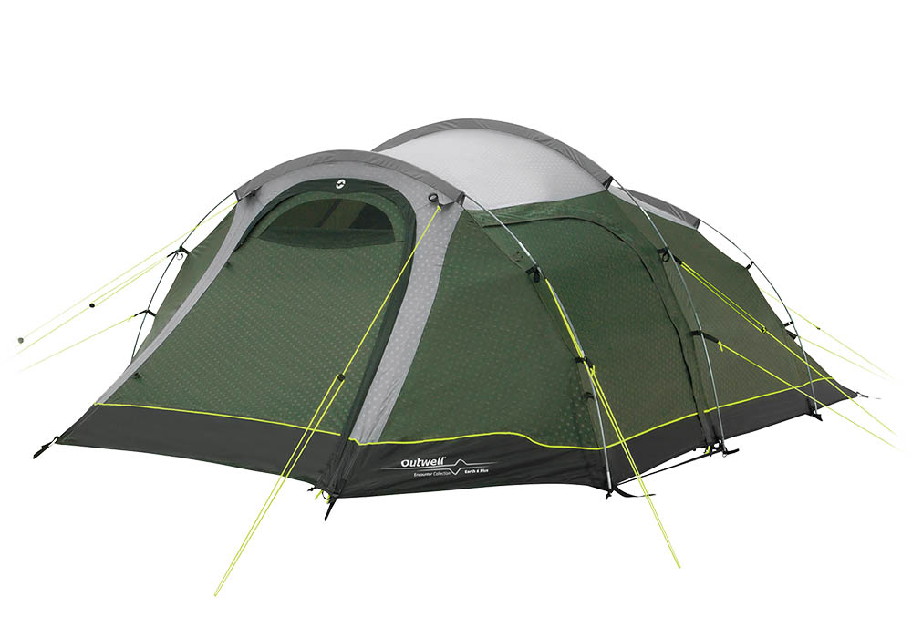 Outwell Earth 4 Person Plus Tent Green - waterproof, comfy and easy to pitch camping tent