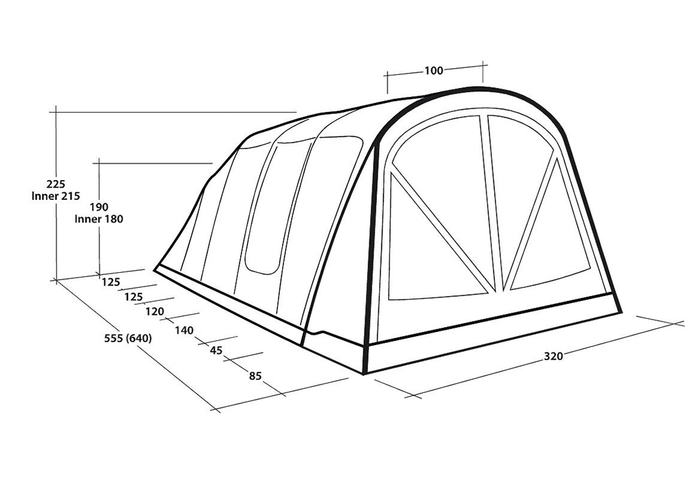 Петместна надуваема палатка Outwell Florida 5 Air Green