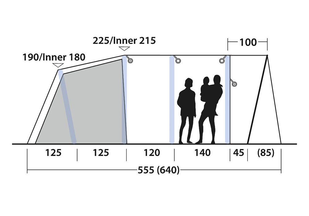 Петместна надуваема палатка Outwell Florida 5 Air Green