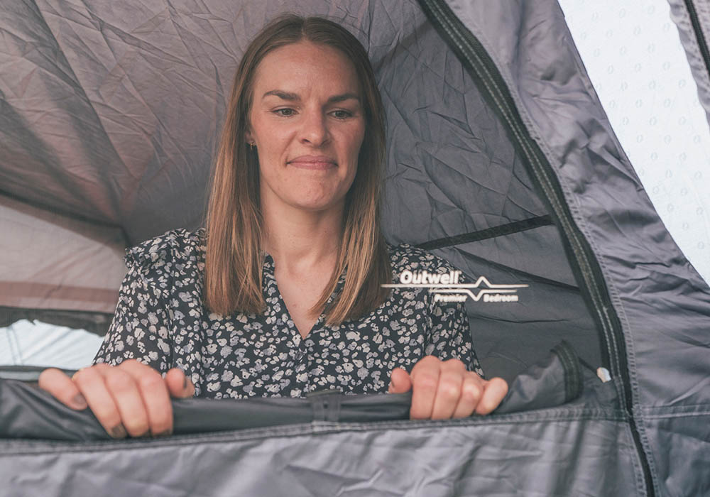 Outwell Monterey 5 Person Air Tent Blue - bring the comfort of your home to your camping tent