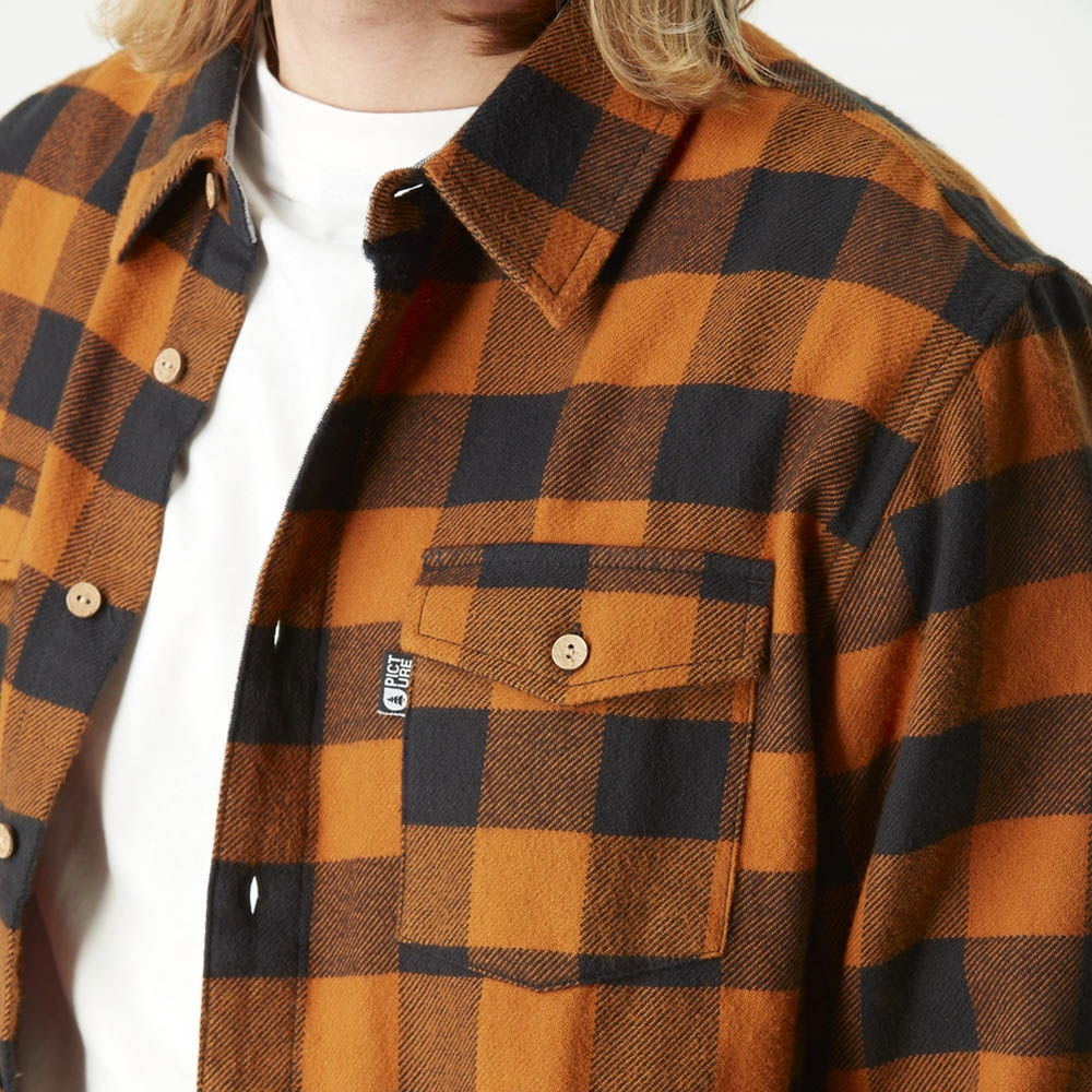 Picture Organic Hillsboro Flannel Shirt Black / Nutz