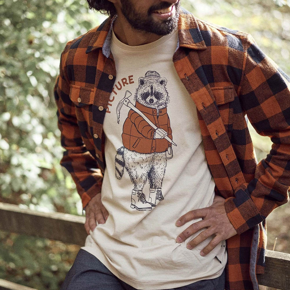 Picture Organic Hillsboro Flannel Shirt Black / Nutz