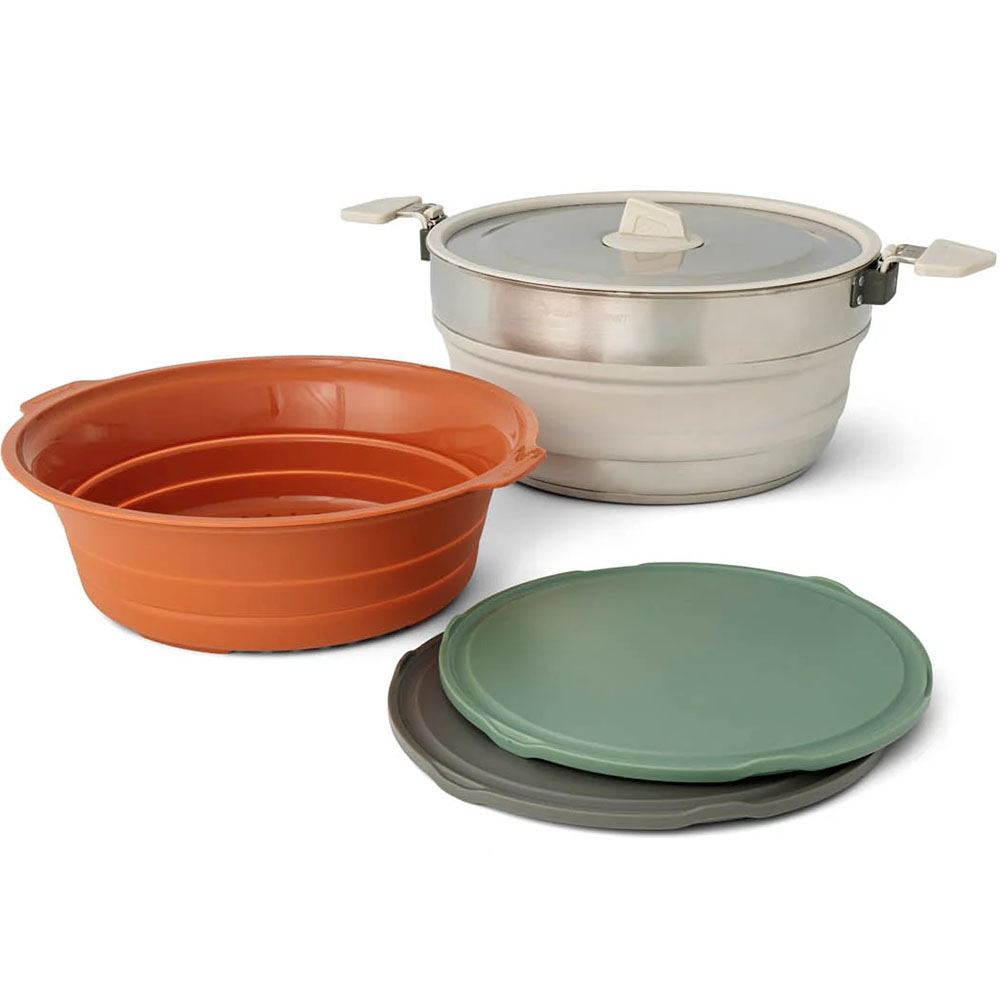 Комплект съдове за готвене Sea to Summit Detour Essentials Camp Kitchen Kit 5L Pot Set- 4 Piece