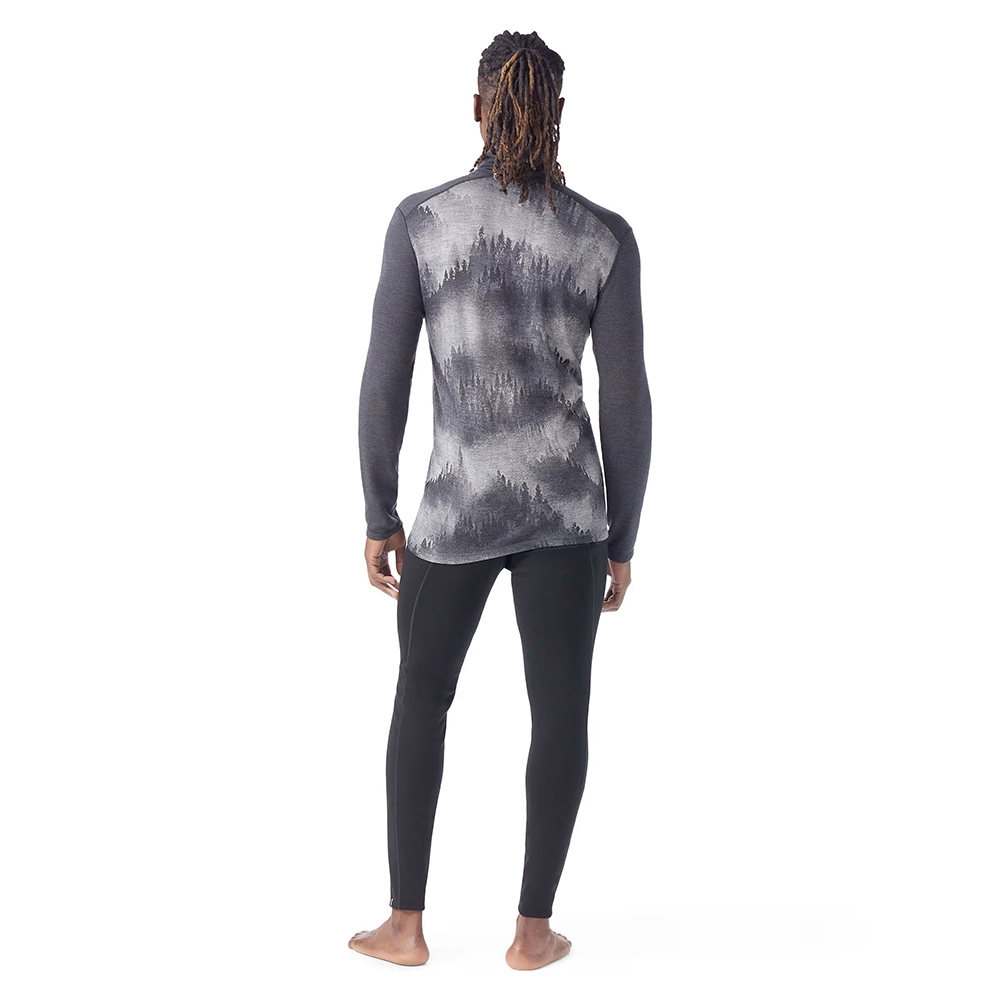 Smartwool Classic Thermal Merino Base Layer 1/4 Zip Boxed Charcoal Foggy Pines