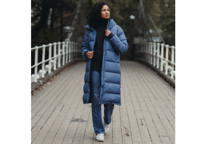 lightweight long down coat womens