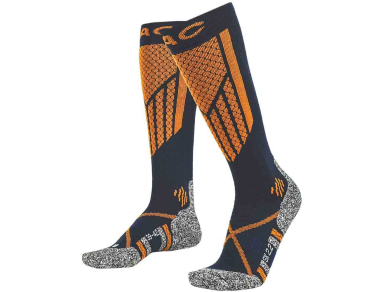 Men's ski socks PAC SK 2.2 Merino Touring Men Navy / Orange - merino and silk - warm, yet breathable with different zones - Order on the website!