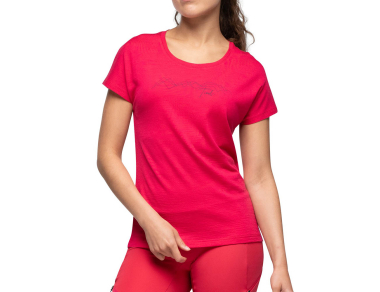 Bergans Tind Crux Merino Women's Tee Alpine Rose - optimally regulates the body temperature