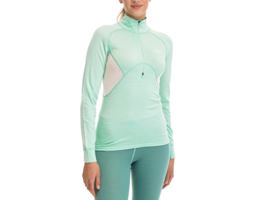 Women's merino wool top Bergans Inner:Pure Merino Half Zip Women Mint Crush / Vanilla White