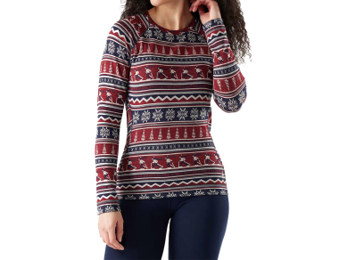 Women’s thermal shirt made of merino wool Smartwool Classic Thermal Merino Base Layer Crew Currant Alpine Apres ⭐ high-quality 100% merino, soft fabric! ⭐ Order here with fast, free delivery!