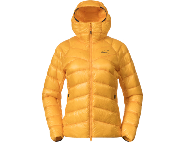 Women's Down Jacket Bergans Y LihtLine Weightless Jacket Mango Yellow – an exceptionally ultra-light (253 grams!) and warm down jacket for winter mountains!  
Buy here!