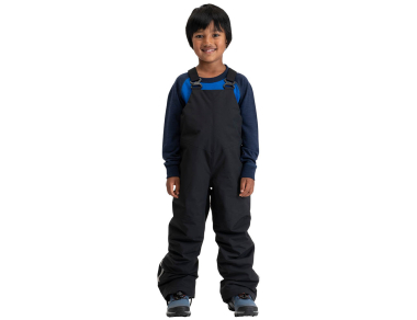 Children’s warm hardshell bib overall with insulation, Bergans Lilletind Insulated Shell Bib Kids - Black - mannequin front view