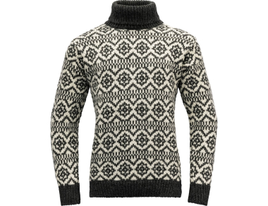 Devold Hoddevik Wool High Neck Sweater Anthracite / Offwhite 2024