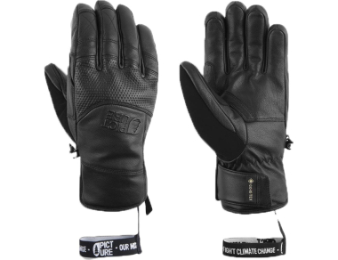 Ski gloves Picture Organic Glenworth GTX Gloves Black – leather gloves for skiing, snowboarding, and mountaineering. Extremely warm, with a Gore-Tex membrane. Buy here!