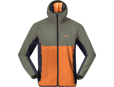 Men's Windbreaker jacket Bergans Vaagaa Windbreaker Jacket Men Faded Orange / Green Mud 2024