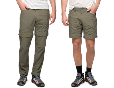 Bergans Convertible Zip-Off Softshell Pants Men Green Mud - 2 in 1 pants