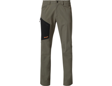 Men's hiking pants Bergans Vaagaa Light Softshell pants in green mud feature lightweight and breathable fabric, perfect for summer!