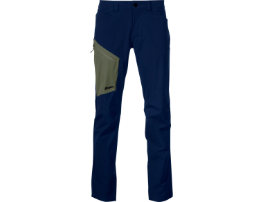 Men's Hiking pants Bergans Vaagaa Light Softshell Pants Men Navy Blue / Green Mud 2024