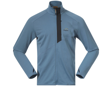 The men's fleece jacket Bergans Y LightLine Essence  Elemental Blue/Shadow Grey 
