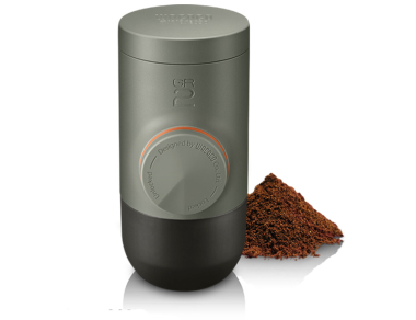 Portable Wacaco Minipresso GR2 Espresso Machine – no electricity, no batteries! Manual operation. Ultra-compact size! Perfect espresso anywhere! Order here!