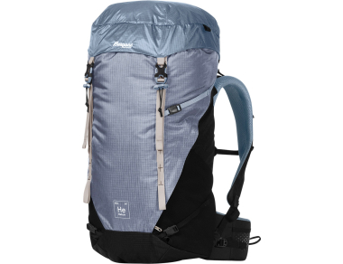 Women's hiking backpack Bergans Helium V5 W 40 Husky Blue - an ultralight and exceptionally comfortable backpack for hiking trips with numerous detailed features!