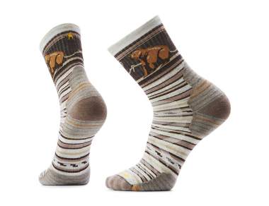 Surprise winter with Smartwool Hike Targeted Cushion Bear Stripe Mid Crew Socks Ash⭐Choose warmth, comfort, and durability!⭐ Buy now at a great price!⭐