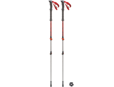 Robens Grasmere T7 Red Aluminum Hiking Poles - versatile and reliable telescopic poles